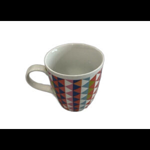 World Market Geometric Design Ceramic Mug. Dishwasher Safe.